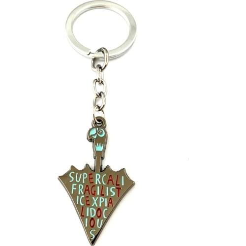 HBSWUI Mary poppins Keychain High Quality The Umbrella Academy Metal Fashion Jewelry Cosplay Woman/Boy Pendant Gift