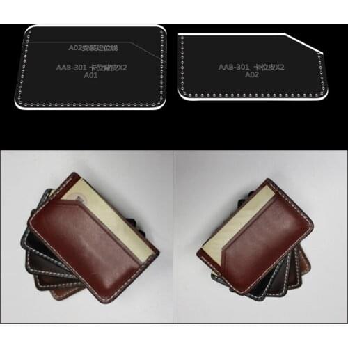 Acrylic Pattern Tool Leather Business Card Holder Acrylic Template Design Drawing Mold DIY Leather Card Set Craft Sewing Stencil
