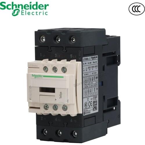 65A AC Contactor 3P 50/60Hz AC 24V 110V 220V 380V Coil Voltage 3NO 1NO+1NC 30kw-380V LC1D Contactors AC-3 Schneider LC1D65AM7C
