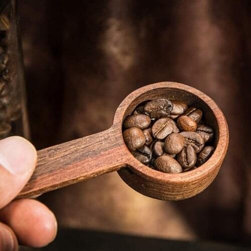 Short Handle Coffee Spoon Black Walnut Coffee Spoon Measuring Coffee Beans or Tea Spoon Household Kitchen Accessories
