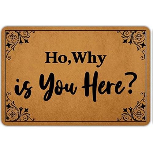 Front Door Mat Welcome Mat Ho Why is You Here Rubber Non Slip Backing Funny Doormat Indoor Outdoor Rug