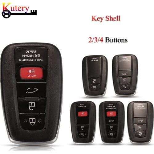 Kutery 10pcs/Lot Car Key Shell For Toyota Camry Prius 2/3/4Buttons Remote Key Case Cover Replacement With Uncut Blade Blank
