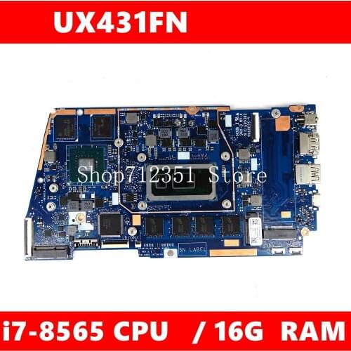 UX431FN mainboard REV2.0 For UX431F UX431FN i7-8565 CPU 16G RAM laptop motherboard 100% Tested Working