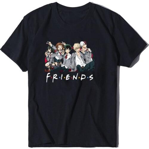 Fashion My Hero Academia Anime T-shirt Cute Boku No Hero Academia TShirt Cool Words Friend Graphic Tshirt Hip Hop Top for Unisex