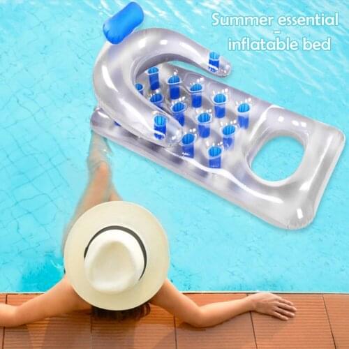 Inflatable Floating Row Summer PVC Water Hammock Swimming Pool Air Mattresses Beach Water Sports Pool Float Lounger Chair