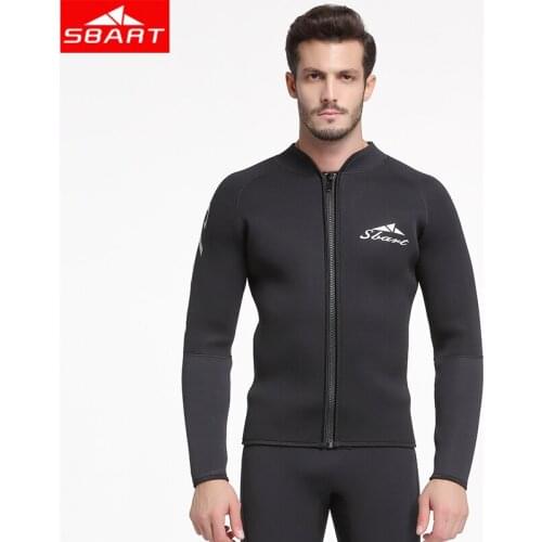 SBART 5MM Neoprene Jacket Dive Wetsuit Long Sleeve Drysuit Triathlon Top Jacket Sunscreen Warm Sunscreen Jumpsuit Scuba Wetsuit