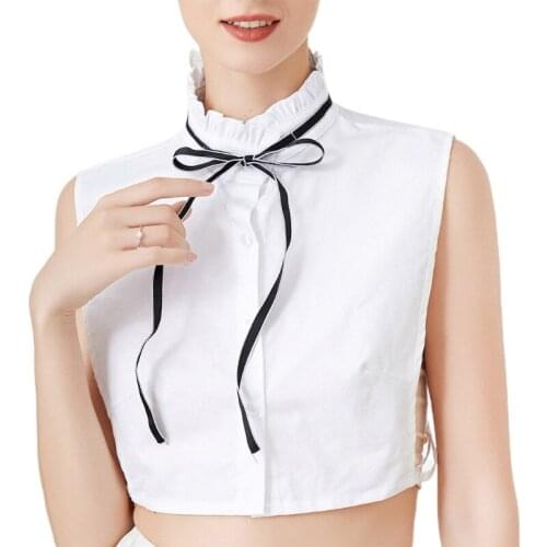 New style Women Ruffle False Collar Pleated Fake Collar Sweet Style Detachable Half Shirt Collars Decorative Blouse False Collar