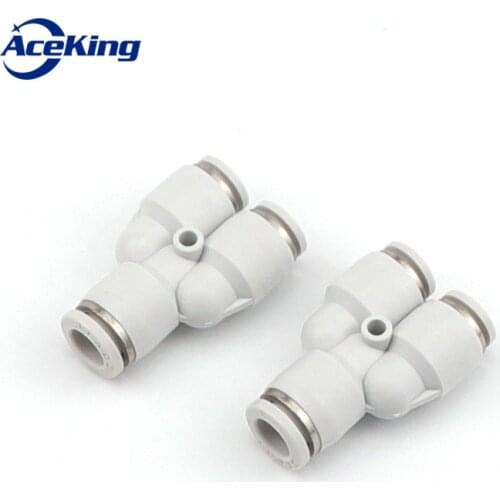 PW Pneumatic component quick connector white PW Y-type tee reducer pw6-4 / 8-6 / 10-6 / 10-8 / 12-10