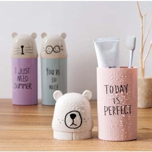 Portable Travel Set toothbrush Cup Storage Box Home Bear Organizer Toothpaste Tooth Brush Towel Wash Gargle Cup