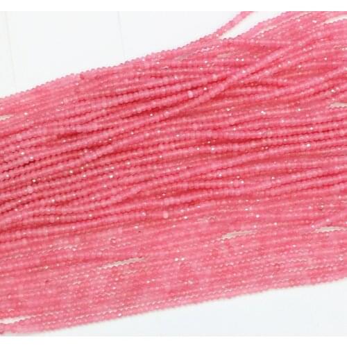 Lovely pink crystal stone natural chalcedony jades 2*4mm newly faceted abacus loose beads diy jewelry findings 15" B560