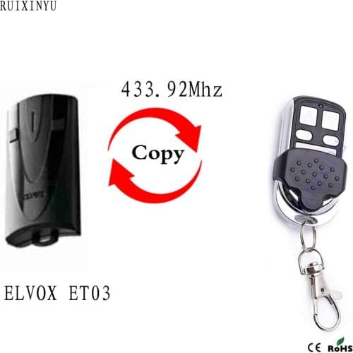 ELVOX ET03 remote control CLONE transmitter 433,92Mhz gate garage door ELVOX ET03 433mhz remote control