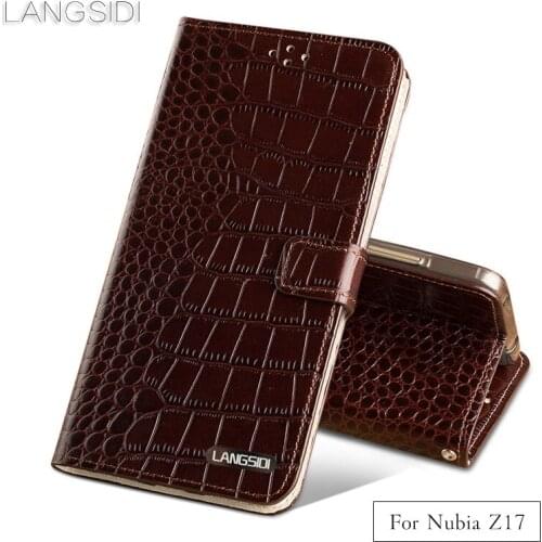 Luxury phone case Crocodile tabby fold deduction phone case For Nubia Z17 cell phone package handmade custom