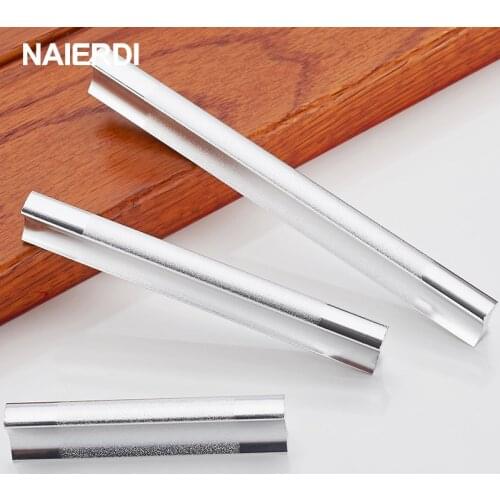 10PCS NAIERDI Drawer Pulls Kitchen Handles Aluminum Alloy Door Knob Cabinet Holder Case Box Cupboard Furniture Handle Hardware