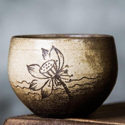 Hand-made stoneware tea cup ceramic tea cup Yixing tea cup hand-painted personal master cup retro NO.YZ88