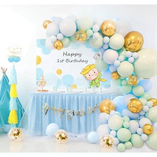 Blue Balloon Garland Baby Shower Balloons Boy Birthday Party Decorations Kids Foil GlobosBalon 1st One Year Boy Birthday Decor