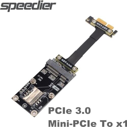 Full Speed Transmission Mini PCIe To PCIe 3.0 x1 Riser Adapter PCI Express x1 To mPCIe Mini Card Extender Cable Wireless Network