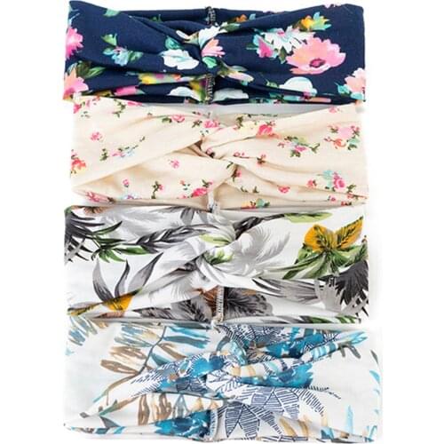 Yoga Sport Sweat Headband Printed Women Wide-Brimmed Hair Band Sweatband Outdoor Running Fitness Gym Elastic Hair Bands Hair Tie