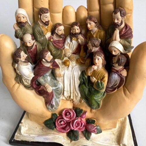 Resin Statue The Last Supper Christ Decoration Religious Decor Home Bedroom Desktop Ornament 3 Colors Dropshipping