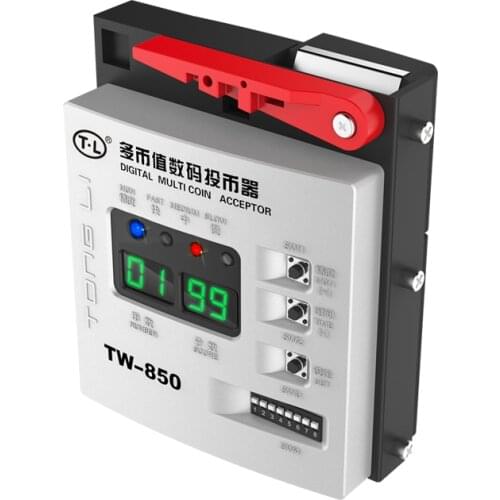 TW-850 Top Entry Multi Coin Selector Advanced CPU Coin accepter support 1-5 kindsof coins for Arcade Cabinets Vending Machines