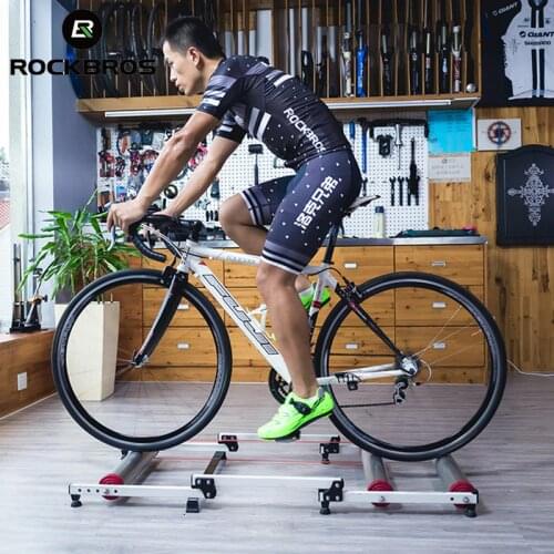ROCKBROS Bike Roller Trainer Stand Bicycle Exercise Bike Training Indoor Silent Folding Trainer Aluminum Alloy For MTB Road Bike