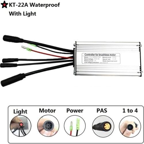 Waterproof Connector Ebike Controller 6Tube DC24V 500W Electric bicycle Controller 20A 9 Mosfet Compatible KT LCD4 LCD5 Display