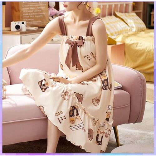 Plus Size Funny Sleepwear Womens Stiching Nightgowns Sexy Nightdress Female Cotton Nightie Elegant Summer Dresses Home Clothes