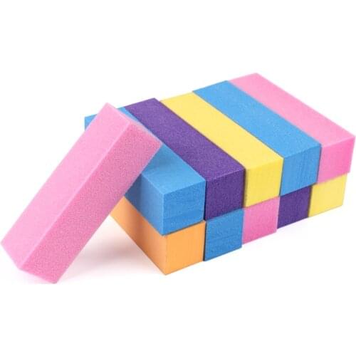 10pcs Sponge Nail Art Buffers Colorful Sanding Buffing Block Grinding Polishing Nail File Buffer Pedicure Professional Nail Tool