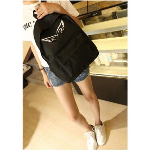 10 pcs/lot Wings Printing Backpack Women Canvas Backpack School Bag For Teenager Girl Casual Cute Rucksack