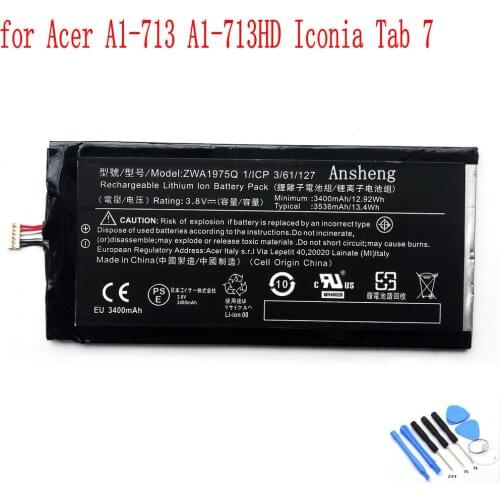 100% NEW Original ZWA1975Q 3536mAh Battery for Acer Iconia Tab 7 A1-713 A1-713HD ZAW1975Q 1/ICP3/6 1/127 battery