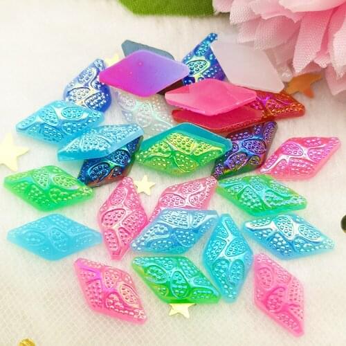 100Pcs/Lot 8*15mm AB Resin Horse Eye Flatback Rhinestone DIY Wedding Decoration