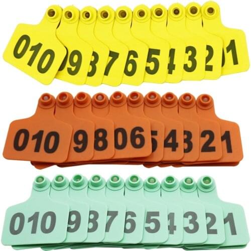 100PC Cow Cattle TPU Ear Tag Signs With Word Ear Tags Typing Copper Head Earrings Farm Animal Identification Card Customized
