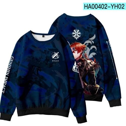 2021 Genshin Impact Men O-Neck Hoodies 3D Printed Cartoon Anime Women Sweatshirt Boys Girls Cosplay Costume Harajuku Sportswear