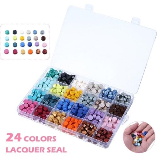 24 Colors Wax Seal Kit Retro Fire Painting Sealing Wax Stamp Convenient Vintage Lacquer Wax For Letters/Postcards/Envelopes