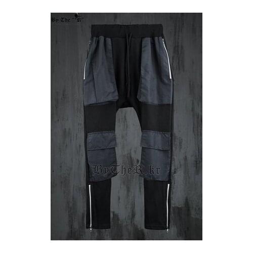 27-44 ! 2016 Mens clothing large pocket pistol pants tidal current patchwork color block casual pants plus size singer costumes