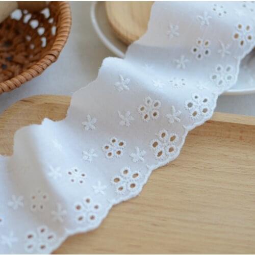 3 Meters 3.5cm Cotton Lace Ribbon Sewing Lace Tape Beige Lace Webbing Beige Lace Trim Garment Accessories