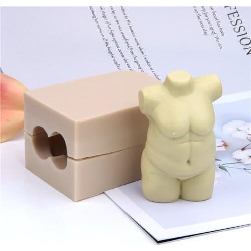 3D HumanToned Body Plump Shape Silicone Candle Body Mold Thick Multilayer Fat Meat Nude Curvy Figure DIY Hand-made Plaster Craft
