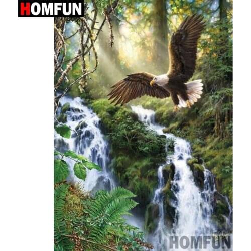 HOMFUN 5D DIY Diamond Painting Full Square/Round Drill "River eagle" 3D Embroidery Cross Stitch gift Home Decor A00704