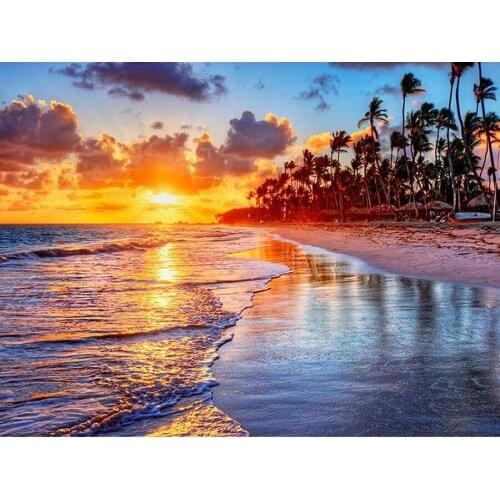 5D Diy Diamond Painting Sunset surf landscape Full Square Drill 3D Diamond Embroidery Cross Stitch Mosaic Gift home decor E1486
