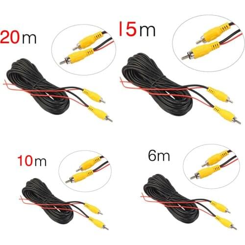 6/10/15/20M Video Cable For Car Rear View Camera Universal RCA For Connecting Reverse Camera With Car Multimedia Monitor