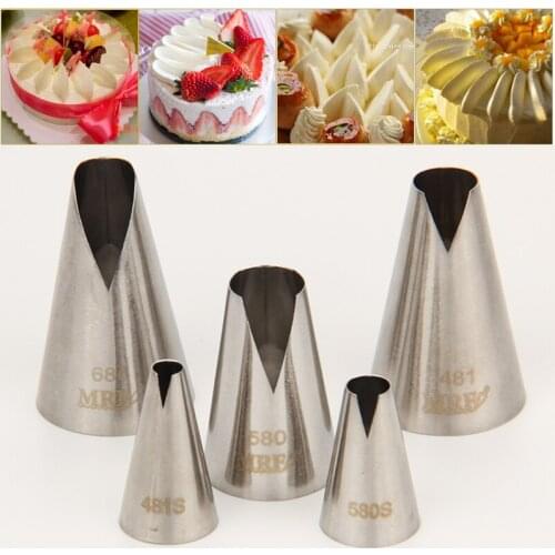 Free shipping 5pcs Stainless Steel Cake Decorating Sanana Icing Nozzles set NS017