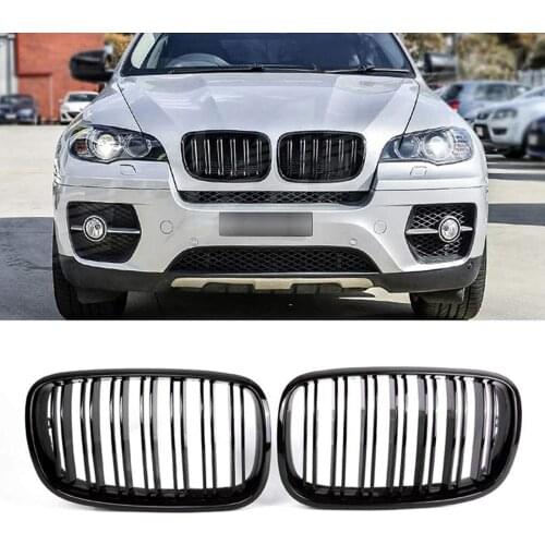 Black Grills Front Double Line Grills Grille for BMW X5 E70 X6 E71 X5