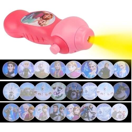 Disney Cartoon Projection Flashlight Mickey Mouse Cars Toy Story Frozen Elsa Marvel Spider-Man Kid Christmas Halloween Party Toy