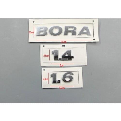 For BORA 1.4 1.6 Luggage label Bora alphabet silvery Plastic electroplate
