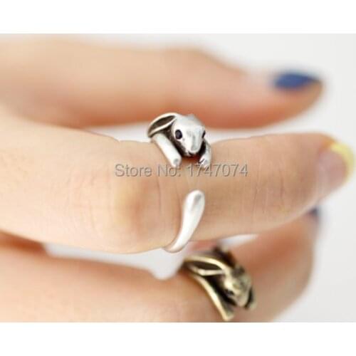 Hot sale Vintage Rabbit Ring Lovely Animal Wrap Ring Bunny Ring Punk Jewelry