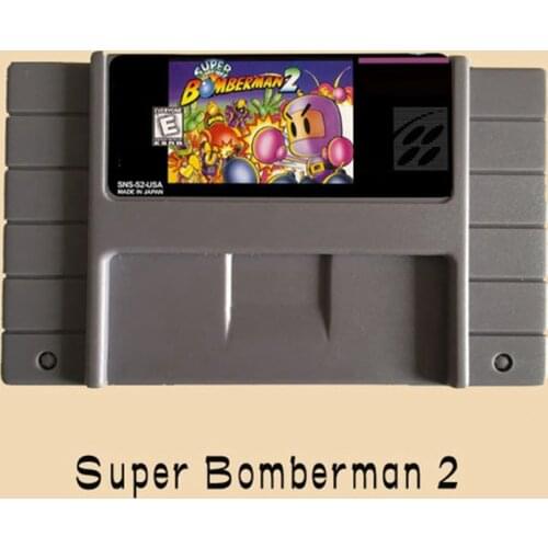 High Quality 16 Bit Super Bomberman 2 NTSC Big Gray Game Card For USA Version Game Player
