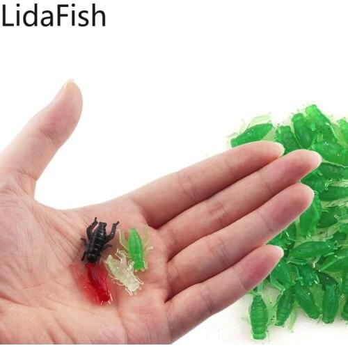Lidafish 50pcs/Lot Cricket Fishing Lures Artificial Soft Insect Fishing Lures Lightweight Grasshopper Wobblers Silicone Bait