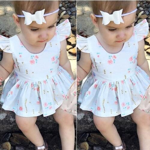 Fashion Baby Girl Dresses White Hollow Design Infant Summer Dress Party Short Sleeve Princess Clothing Newborn Girls Clothes