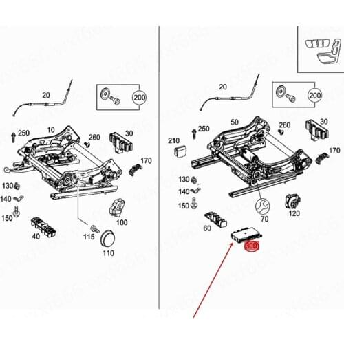1729007003 Car Seat module Seat computer Suitable for E180mer ced es-be nzE200 E260 E300 C180 C200 C260 2012-2018 Control module