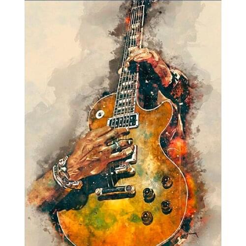 DIY 40x50cm Guitarist Painting By Numbers Girls HandPainted Oil Painting Drawing On Canvas Unique Gift Home Decoration