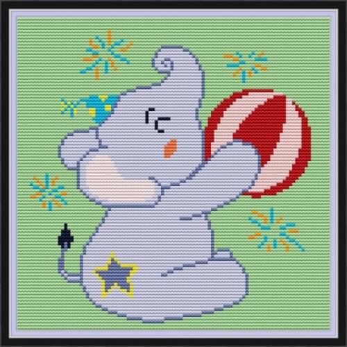 Circus baby elephant cross stitch kit aida 14ct 11ct count print canvas cross stitches needlework embroidery DIY handmade